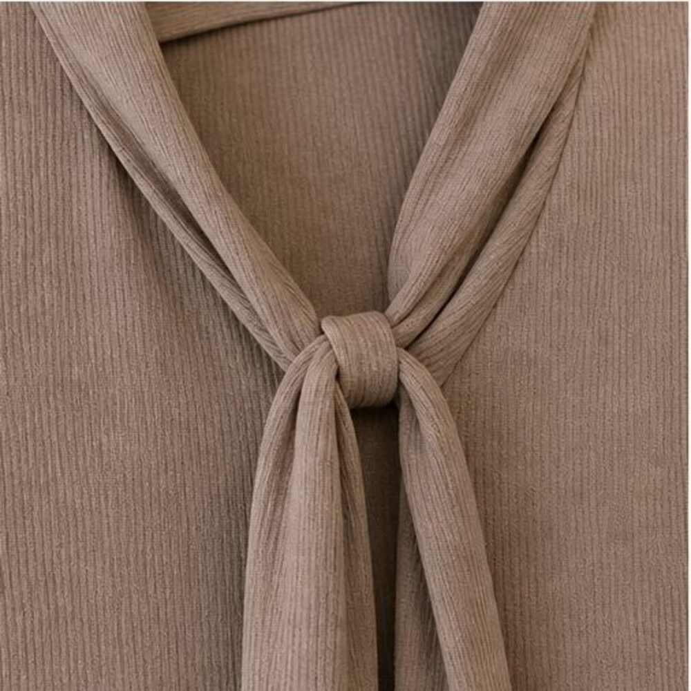 Taupe Button Blouse - Picture 4 of 6